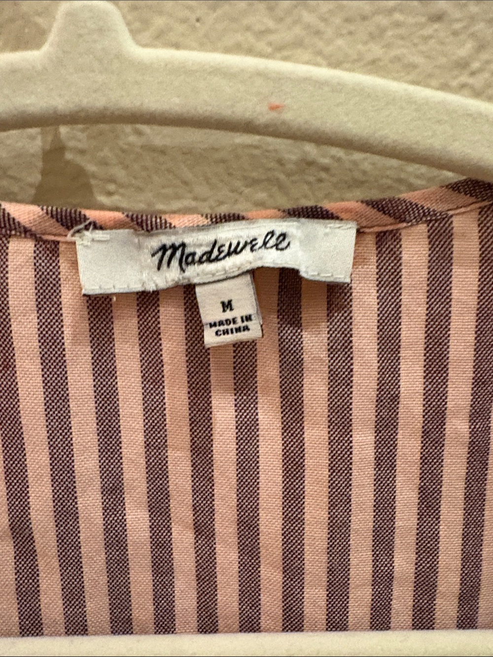 Madewell Striped Pink Wrap Peplum Top - Women - Picture 7 of 10